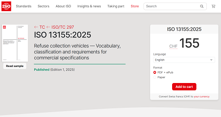 历史性突破 | Ezpay(中国)环境主导！首个由中国企业牵头编制的环卫装备ISO国际标准正式发布！